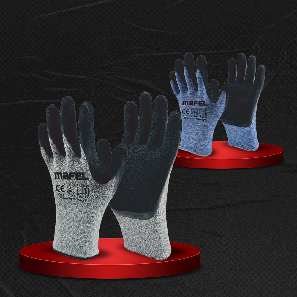 1/2 Lateks Kaplı Montaj Eldivenler