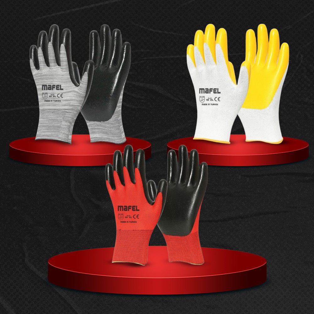 1/2 Nitril Kaplı Eldivenler