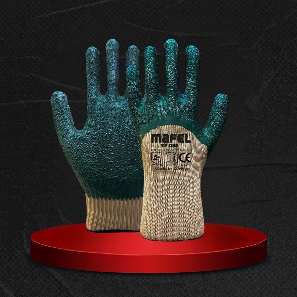 10G Polyester Örme Lateks Eldiven