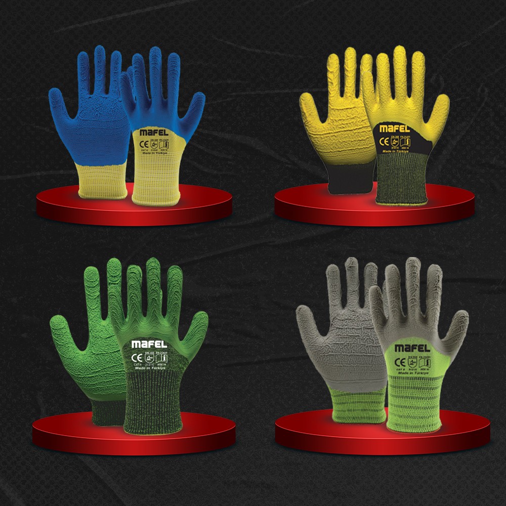 3/4 Lateks Kaplı Pütürlü Eldivenler
