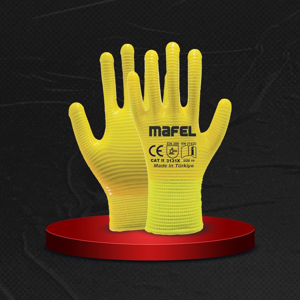 4/4 Nitril Kaplı Zebra Eldivenler